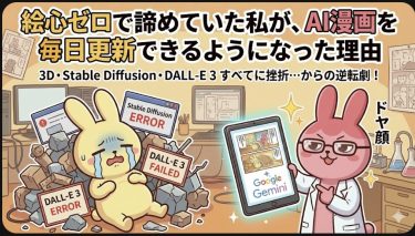 絵心ゼロで諦めていた。<br>3D・StableDiffusion・DALL-E3すべてに挫折した私が、AI漫画を毎日更新できるようになった理由